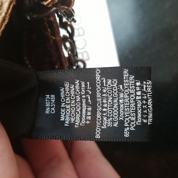 BCBGENERATION Clutch with Shoulder Chain ~ Shiny Bronze NWT - Picture 9 of 10